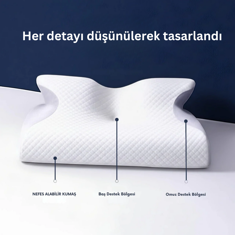 Ortopedik Rahat Uyku Yastığı | Baş ve Boyun Ağrısız sabahlar için