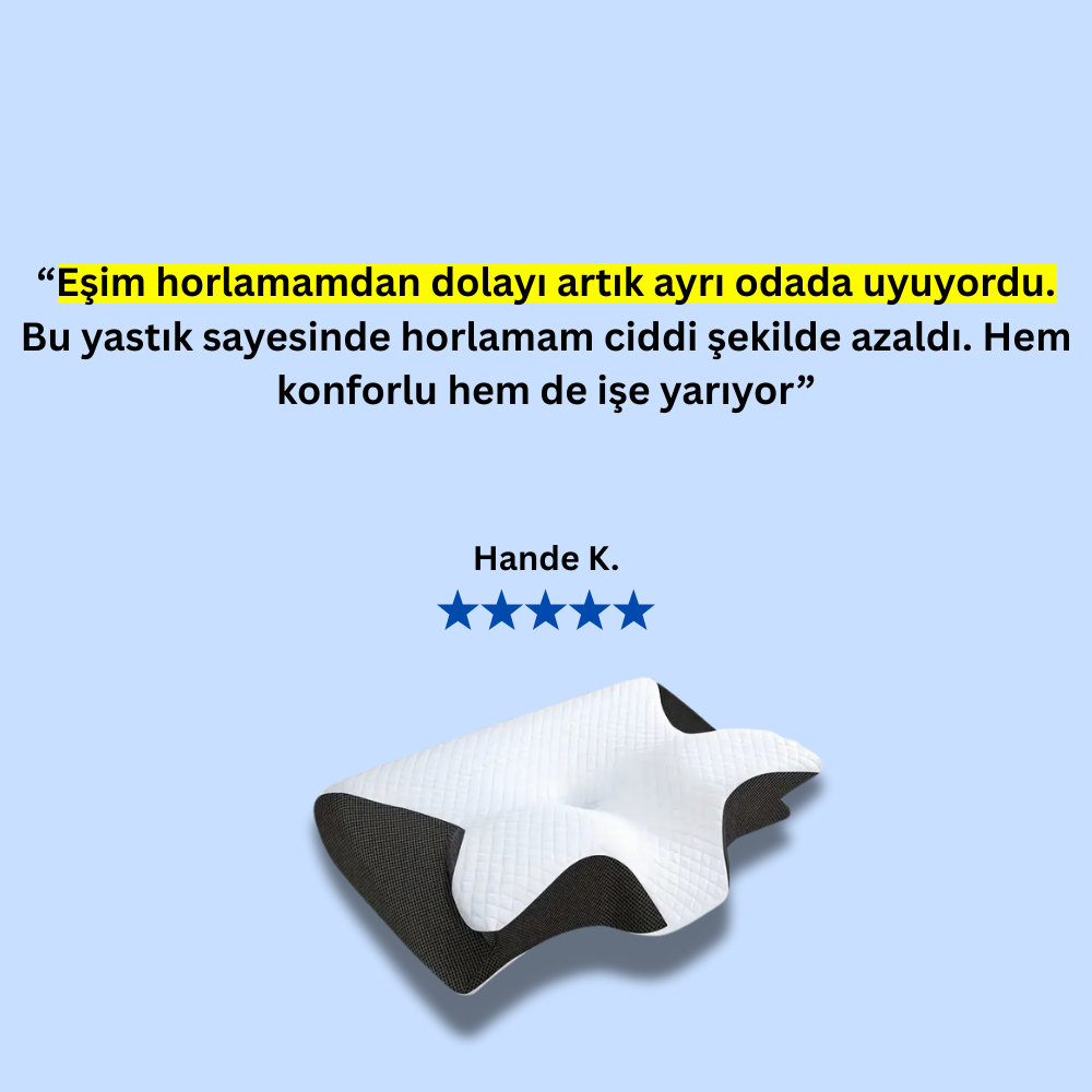 Ortopedik Horlama Azaltıcı Yastık | Doğru Uyku Pozisyonu ile Horlamayı Azaltır