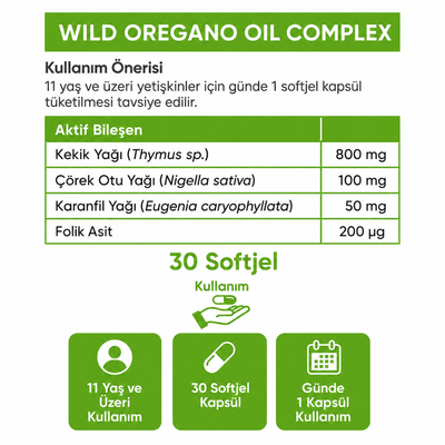 Kekik Yağı 30 Softgel | 1200mg