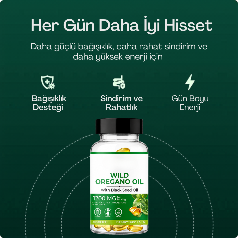 Kekik ve Çörek Otu Yağı birleşimi 30 Softgel | 1200mg