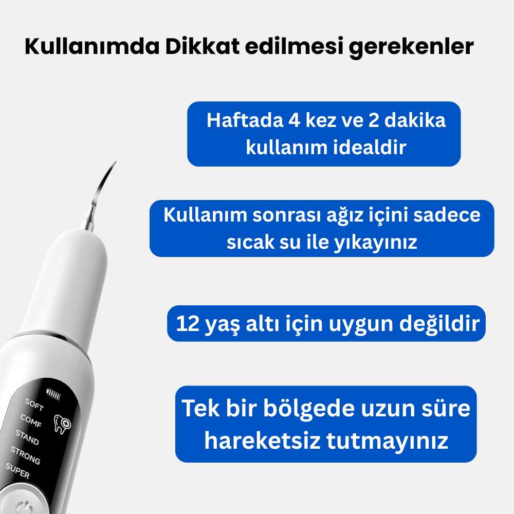 Ultrasonik Diş Temizleyici |  Evde Kolay ve Güvenli Diş Taşı ve Leke Temizliği